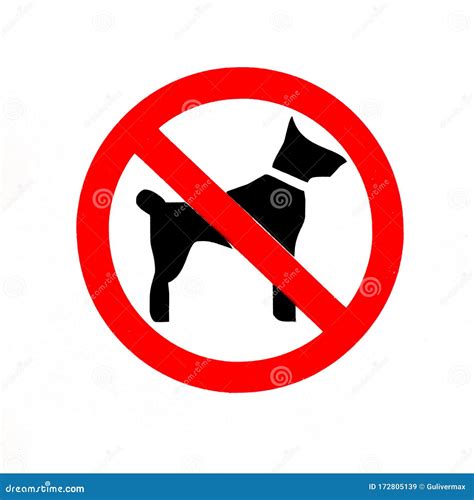 No Walking Dogs Sign On White Background Stock Illustration