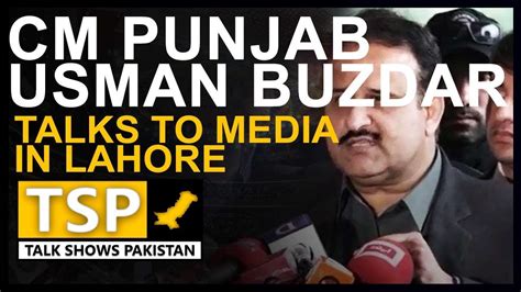 Cm Punjab Usman Buzdar Talks To Media In Lahore May Tsp