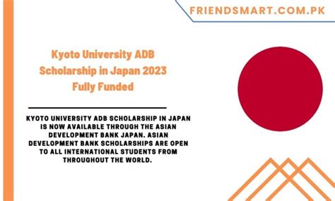 Kyoto University Adb Scholarship In Japan 2023 Fully Funded