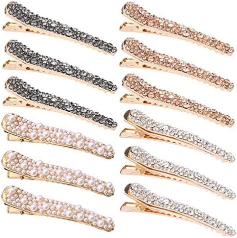 Amazon 12 Pcs Rhinestone Alligator Hair Clips Fancy Crystal