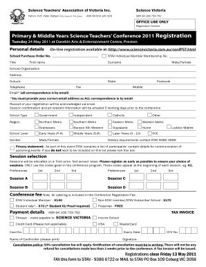 Fillable Online Pri Sci Conf Reg Formindd Fax Email Print Pdffiller