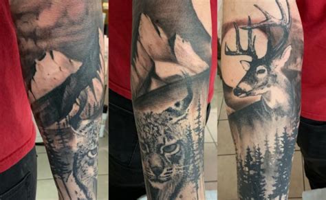 Deer Hunting Half Sleeve Tattoos