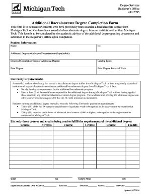 Fillable Online Mtu This Form Is To Be Used For Students Who Have