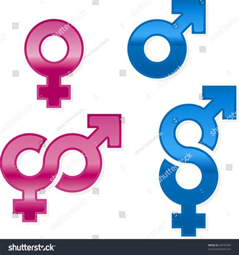 Vector Illustration Of Shiny Gender Symbols. Only Global Colors. Cmyk ...