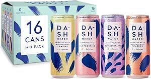 DASH Water Mix Pack 16x Eaux pétillantes aromatisées 4X Pêche 4X