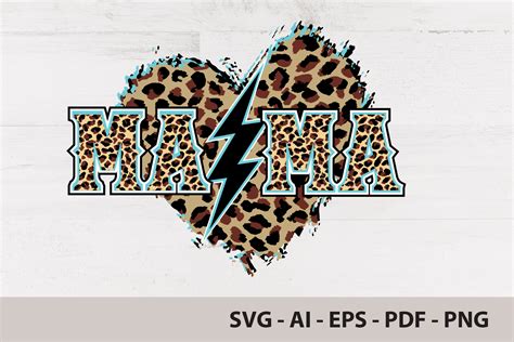 Mama Lightning Bolt Leopard Cheetah Gráfico Por Morning Svg · Creative Fabrica