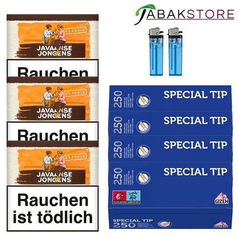 3x Javaanse Jongens Tabak 70g 19 95 Euro 1000x Gizeh Blau Hülsen 2x