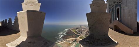 The Hassan II Mosque - North view from Minarets (tower) - Morocco 360 ...