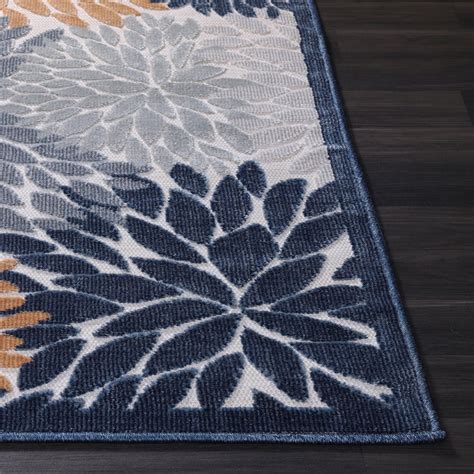 Lark Manor Chartier Blue Orange Indoor Outdoor Rug Reviews Wayfair