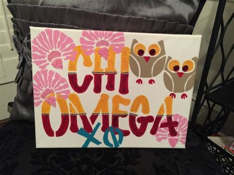 Chi Omega Greek Sorority Canvas Hand Painted Canvas Sign