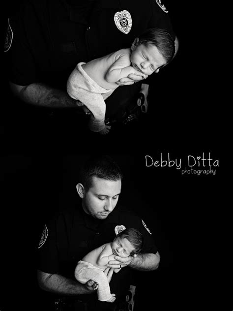 Police Officer Law Enforcement Baby Father And Baby Pose Daddy And