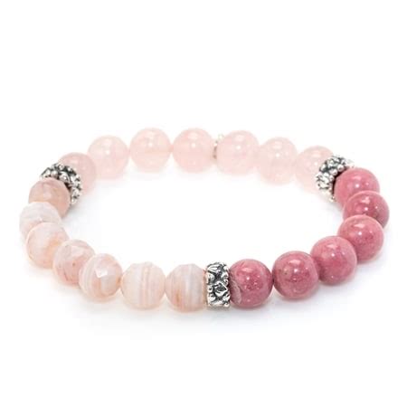 Tvsn Stephen Dweck Rhodonite Rose Quartz Agate Slip On Bracelet