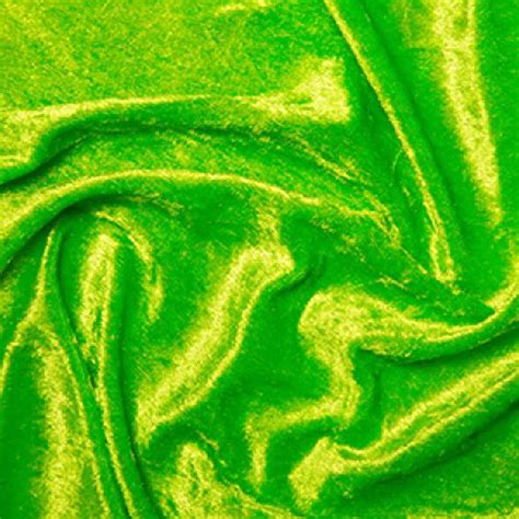 Lime Green Crushed Velvet Velour Fabric Material Polyester Etsy