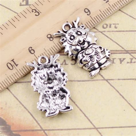 Pcs Charms China Loong Dragon X Mm Tibetan Silver Plated Pendants