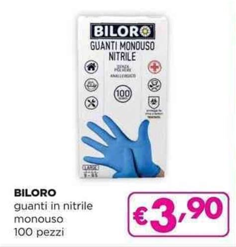 Offerta BILORO Guanti In Nitrile Monouso 100 Pezzi Nel Volantino Di