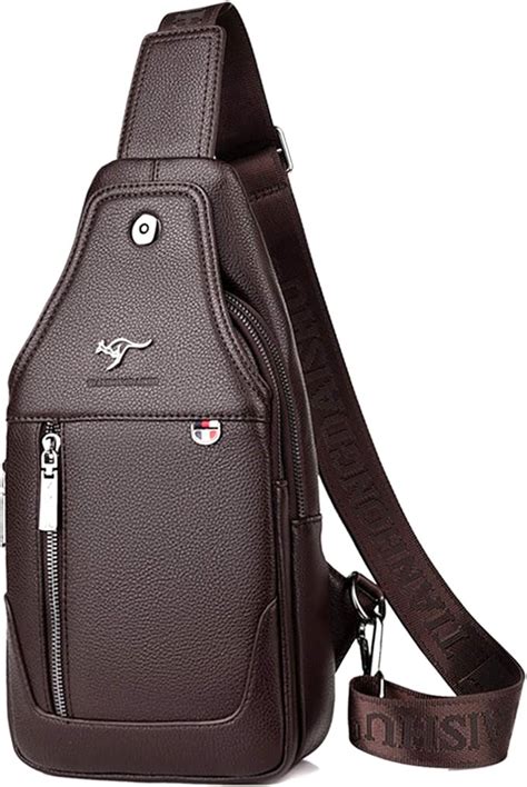 Sacoche Poitrine pour Homme Sacs Bandoulière Messenger Sac à