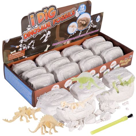 Cjc Dinosaur Eggs Dig Kit For Kids Surprise Eggs Pack With 12 Unique