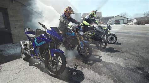 Yamaha Mt09 And Yzf R3 Stunt Bikes Youtube