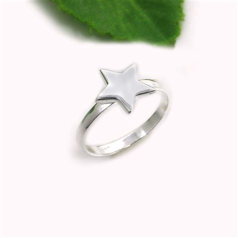 Sterling Silver Star Design Handmade Ring Stackable Ring Etsy