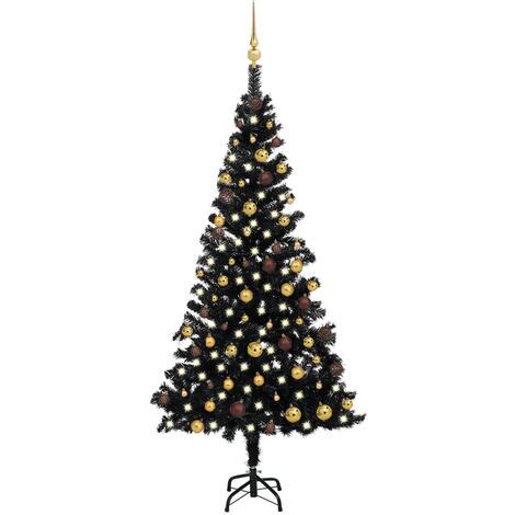 Arbre De No L Artificiel Pr Clair Et Boules Noir Cm Pvc