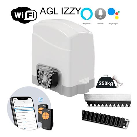 Motor Para Portão Correr Agl Izzy Wifi 100 Internet 250 Kg