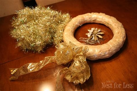 Gold Tinsel Christmas Wreath - How to Nest for Less™