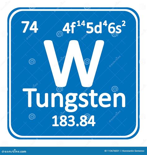 Periodic Table Element Tungsten Icon. Stock Illustration - Illustration ...