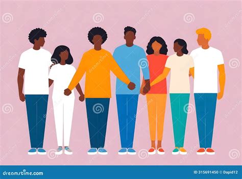 A Group Of People Holding Hands In A Circle Stock Vector Illustration