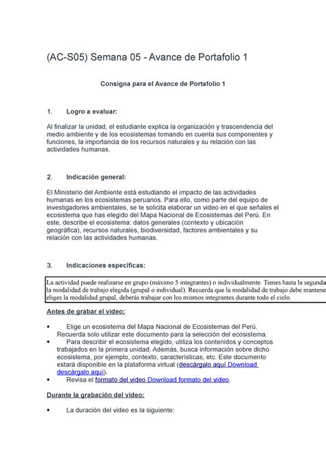 Pautas PARA Portafolio AC S05 Semana 05 Avance De Portafolio 1