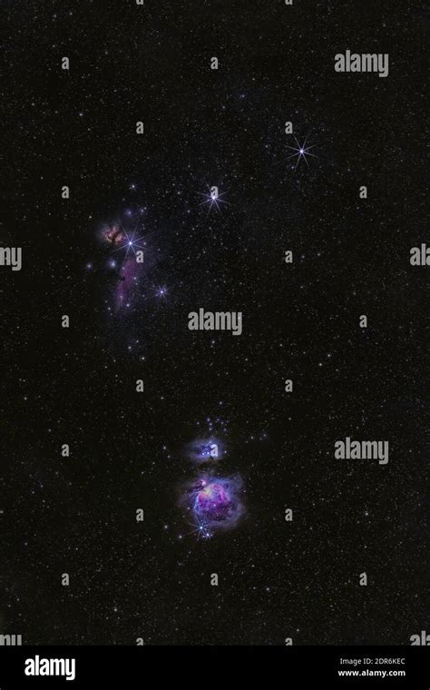 Vertical Composition Of Orion Nebula Space Galaxy Background Stock