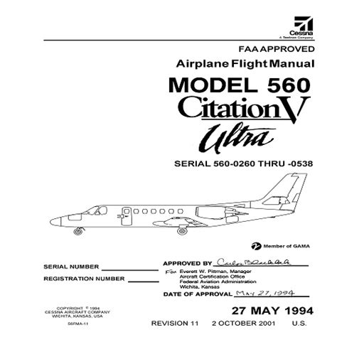 Citation 560 Ultra Flight Manual
