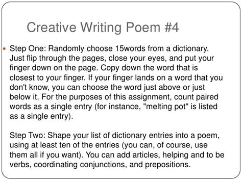 Creative Writing Poetry Prompts