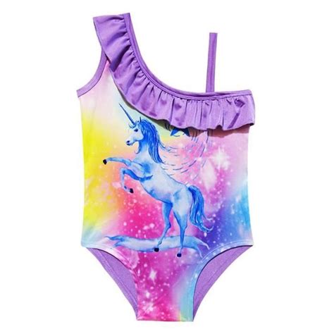 Maillot de Bain Enfant Fille Licorne Une Piece Violet Cdiscount Prêt