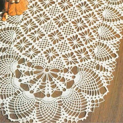 Crochet Pattern Oval Pineapple Tablecloth Size 60x 80152 Etsy