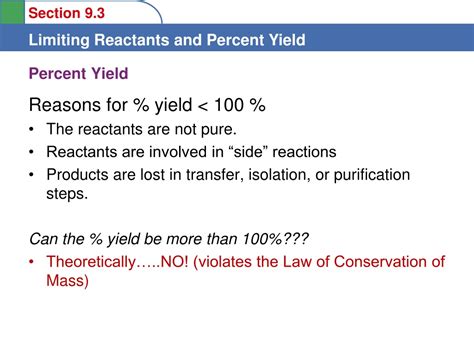 Ppt Define The Terms Theoretical Yield And Actual Yield Calculate Percent Yield Powerpoint