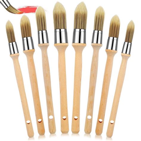 Pieces Trim Paint Brush With Wooden Handle Round Edge Painting Tool