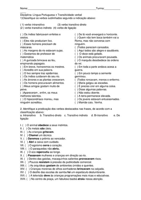 Atividades Sobre Verbos De LigaÇÃo Para O 7º Ano 42 Off