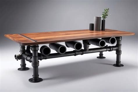 Premium AI Image Industrial Pipe Furniture Design