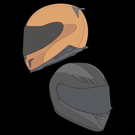 Ensemble De Casque De Bloc De Couleur Plein Visage Illustration