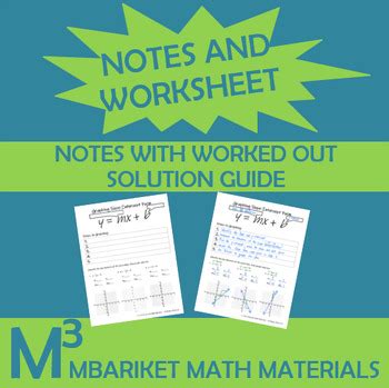 Essential Notes And Worksheet For Graphing Lines In Slope Intercept Form