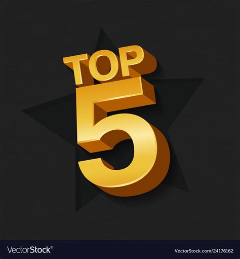 Top Five Golden Words Royalty Free Vector Image