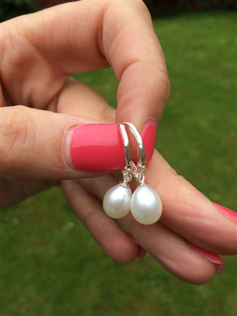 Freshwater Teardrop Pearl Earring, Leverback, Pearl Drop Earring ...