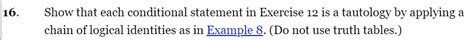Solved 16 Show That Each Conditional Statement In Exercise