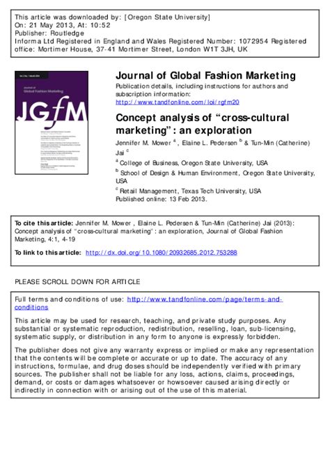 Pdf Concept Analysis Of “cross Cultural Marketing” An Exploration