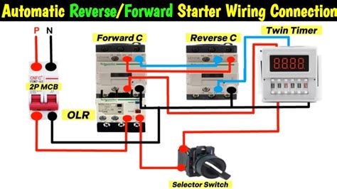 Automatic Reverse Forward Starter Motor Control With Digital Twin Timer