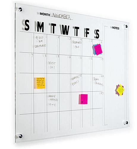 Dry Erase Marker Board Calendar | Frameless Acrylic