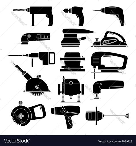 Set of electric power tools Royalty Free Vector Image