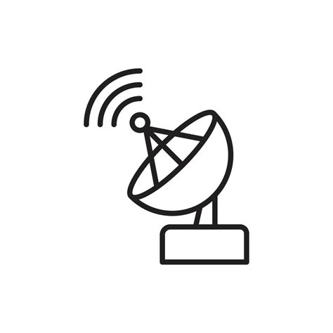 Satellite Antenna Icon Template Black Color Editable Vector