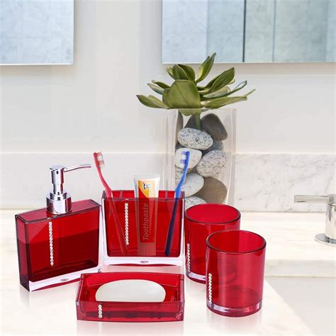 5 Pcs Bathroom Accessories Bath Accessory Set Ensemble Kit