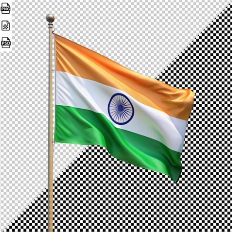 Indian Flag On Transparent Background Premium AI Generated PSD